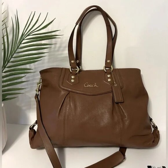 Coach Brown Pebble Leather shoulder bag Tote Bag - Picture 1 of 9